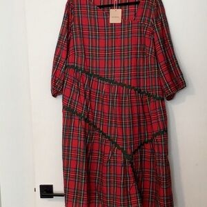BloomChic Vibrant Plaid Lightweight Flannel Dress Plus Sz 22/24 NWT see pics